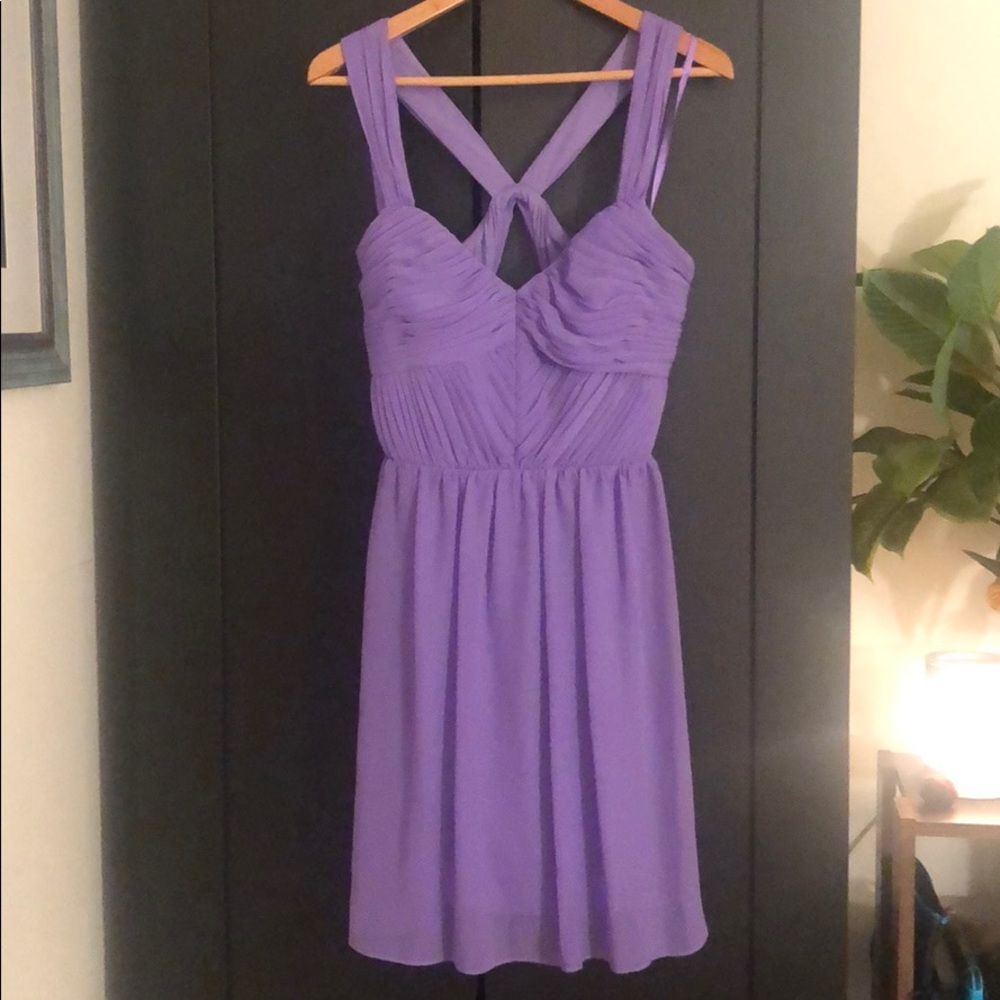 💜 Hailey by Adrianna Papell purple open back dress 8 - Picture 3 of 8